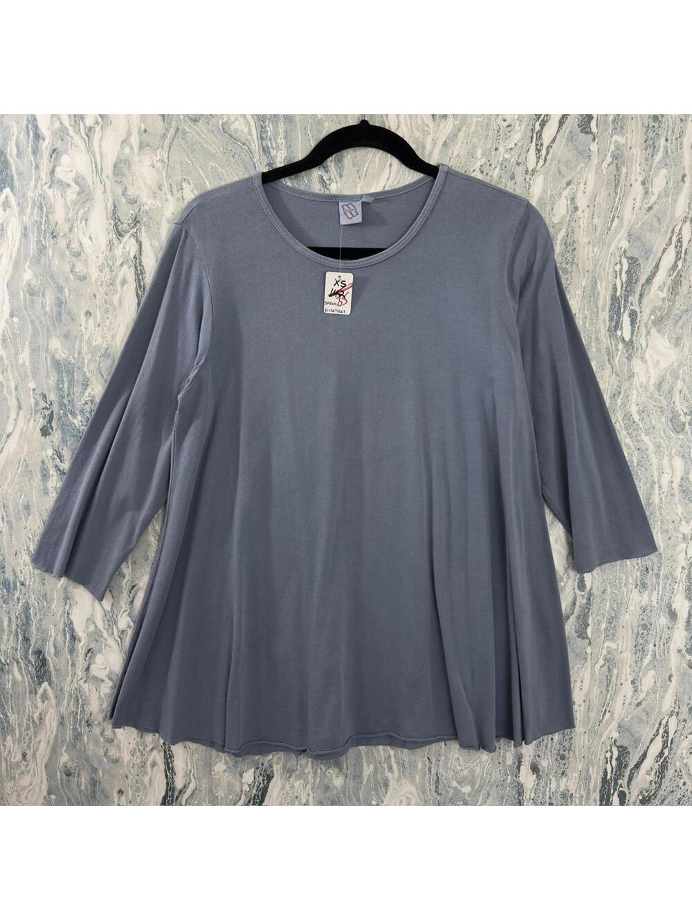 Designer Blue Flowy Tunic Top (XS)